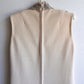 Stunning 1960s Cream Knit Shift Dress With Beading (XS/S)