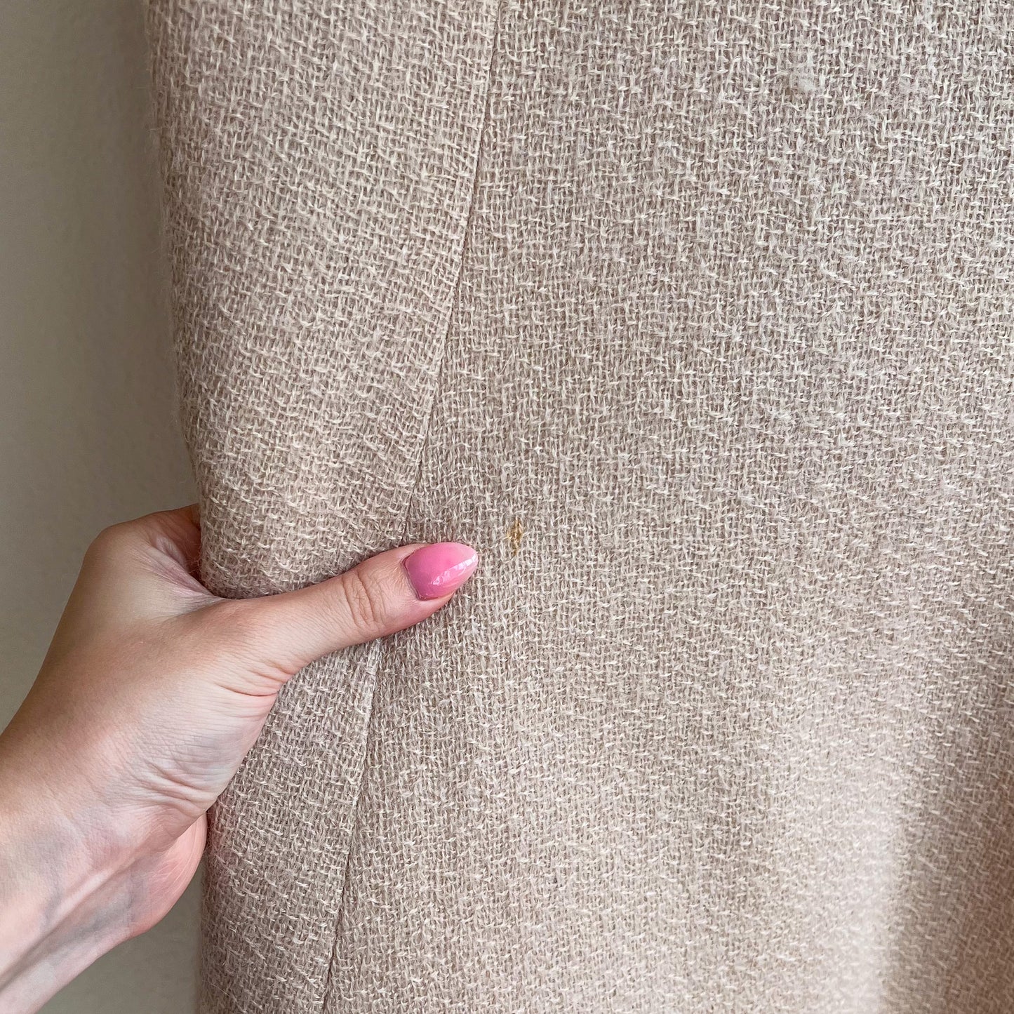 Stunning 1960s Cream Wool and Silk Dress (M/L)