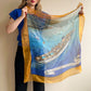 1960s Cruise Ship Chiffon Scarf With Orange Border