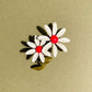1960s White Daisies Brooch With Hot Pink Center