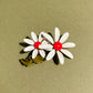 1960s White Daisies Brooch With Hot Pink Center