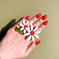 1960s White Daisies Brooch With Hot Pink Center