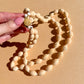 1960s Double-Strand Etched Cream Beaded Necklace