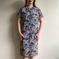 1960s Floral Buttoned Dress With Short Sleeves (S/M)