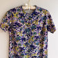 1960s Floral Buttoned Dress With Short Sleeves (S/M)