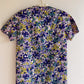 1960s Floral Buttoned Dress With Short Sleeves (S/M)