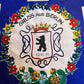 1960s Berlin, Germany Blue and Red Souvenir Scarf