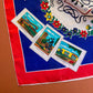 1960s Berlin, Germany Blue and Red Souvenir Scarf