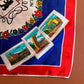1960s Berlin, Germany Blue and Red Souvenir Scarf