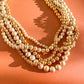 1960s Chunky Gold Beaded Necklace and Earrings