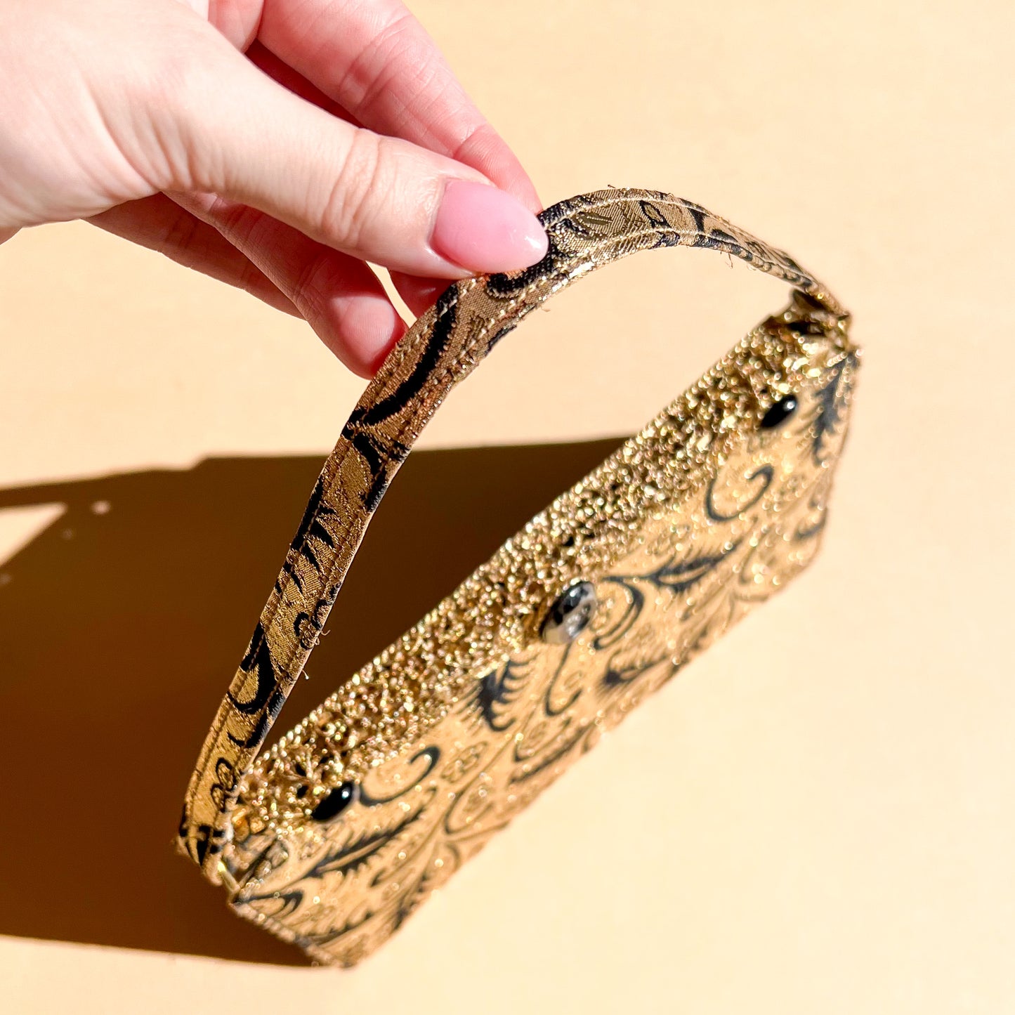 1960s Gold and Black Patterned Evening Bag