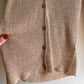 1960s Shimmering Gold Knitted Top and Cardigan Set (S/M)