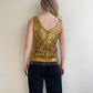 Incredible 1960s Heavy Gold Sequined Blouse (S/M)