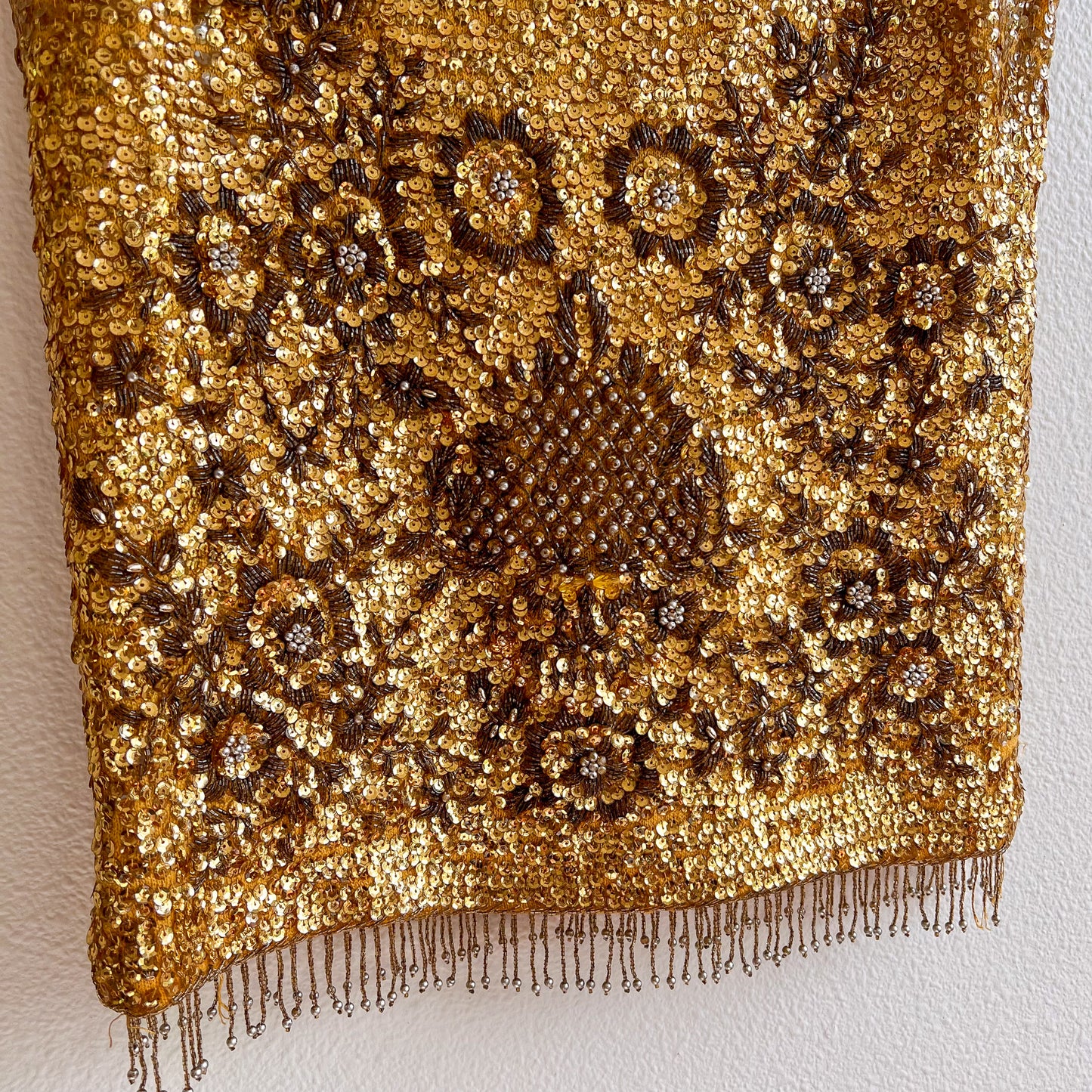 Incredible 1960s Heavy Gold Sequined Blouse (S/M)