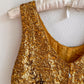 Incredible 1960s Heavy Gold Sequined Blouse (S/M)