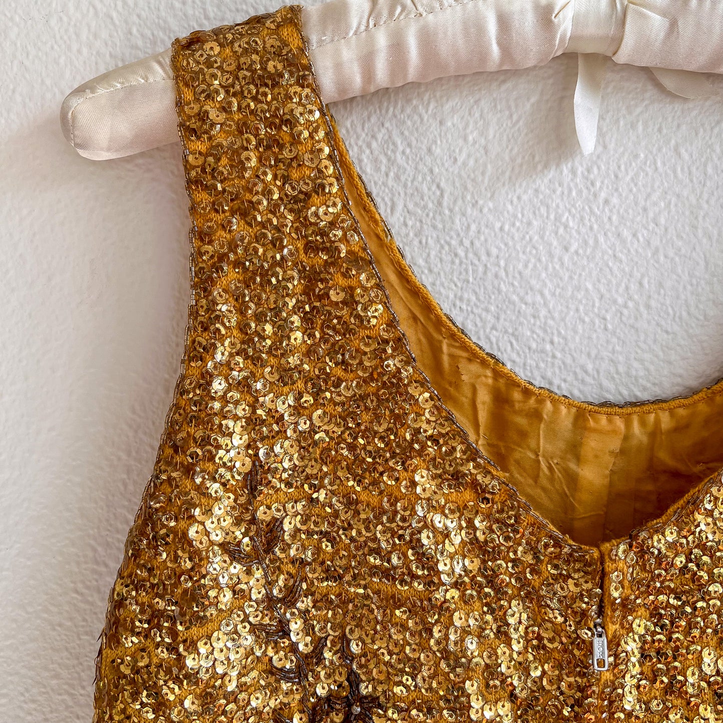 Incredible 1960s Heavy Gold Sequined Blouse (S/M)