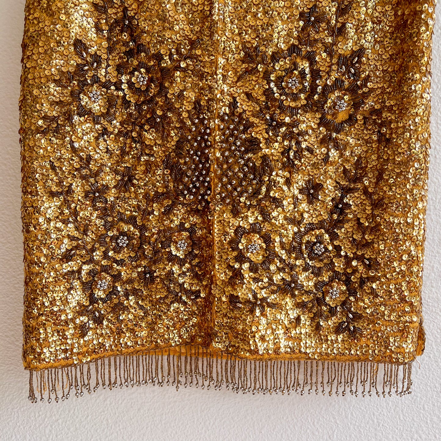 Incredible 1960s Heavy Gold Sequined Blouse (S/M)