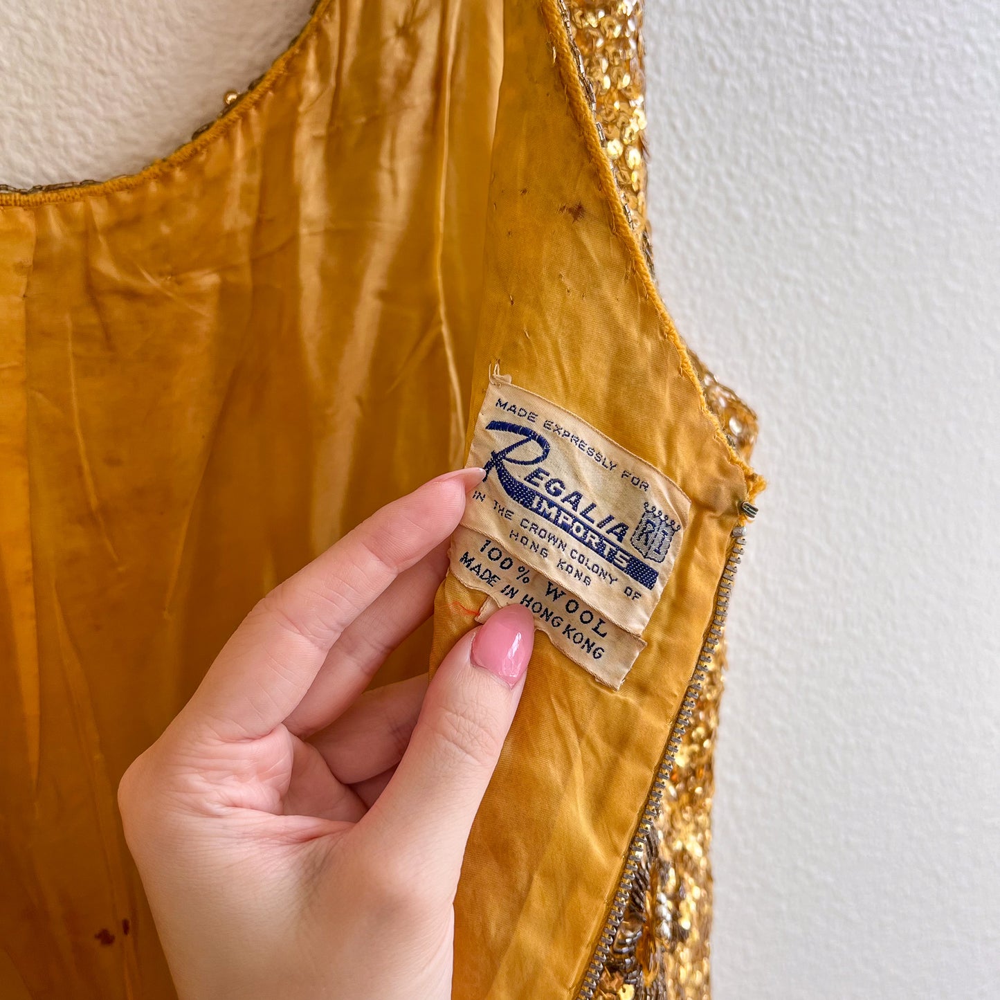 Incredible 1960s Heavy Gold Sequined Blouse (S/M)