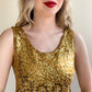 Incredible 1960s Heavy Gold Sequined Blouse (S/M)