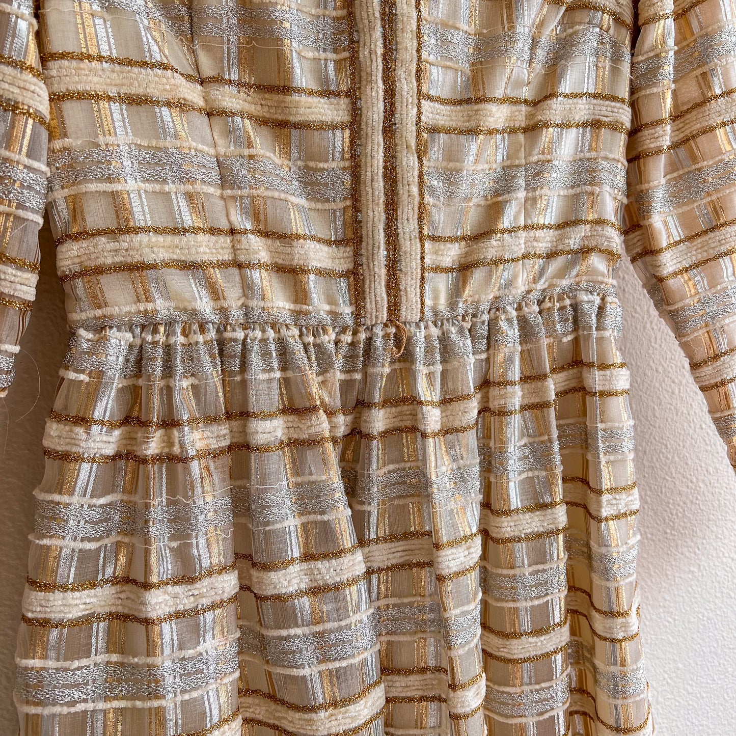 Glamorous 1960s Gold and Silver Party Dress (S)