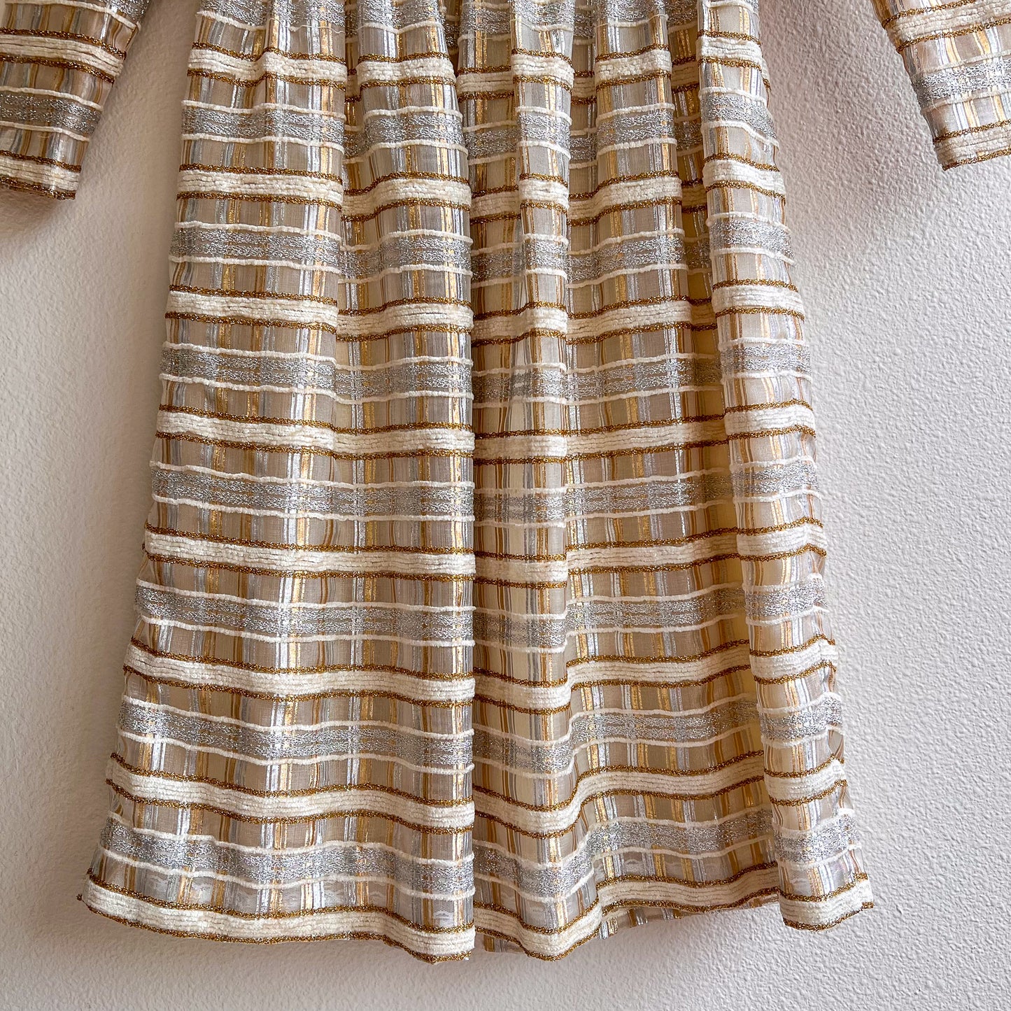 Glamorous 1960s Gold and Silver Party Dress (S)