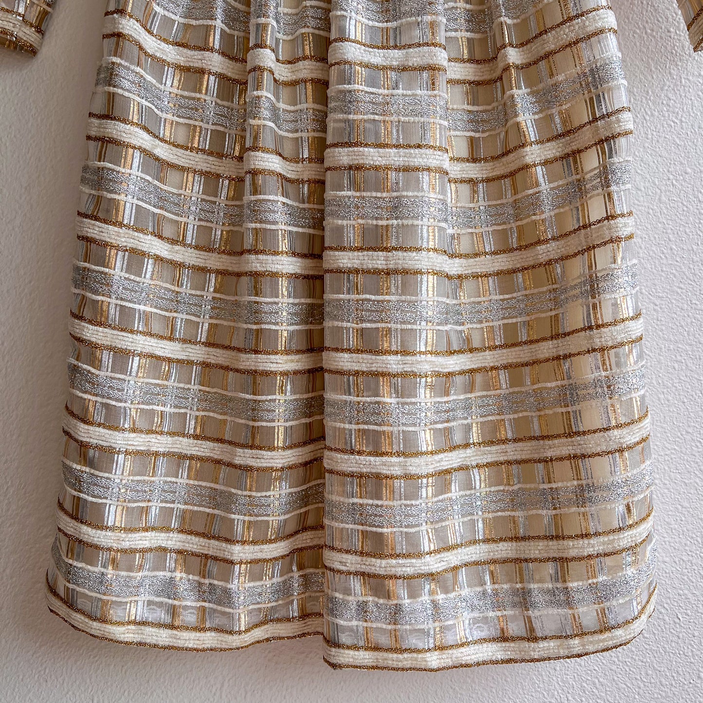 Glamorous 1960s Gold and Silver Party Dress (S)