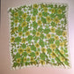 1960s Shades of Green Floral Chiffon Scarf
