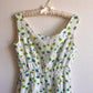 1960s Dainty Green Flowers Summer Dress (S)