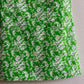 1960s Sleeveless Green Dress With White Floral Print (M)