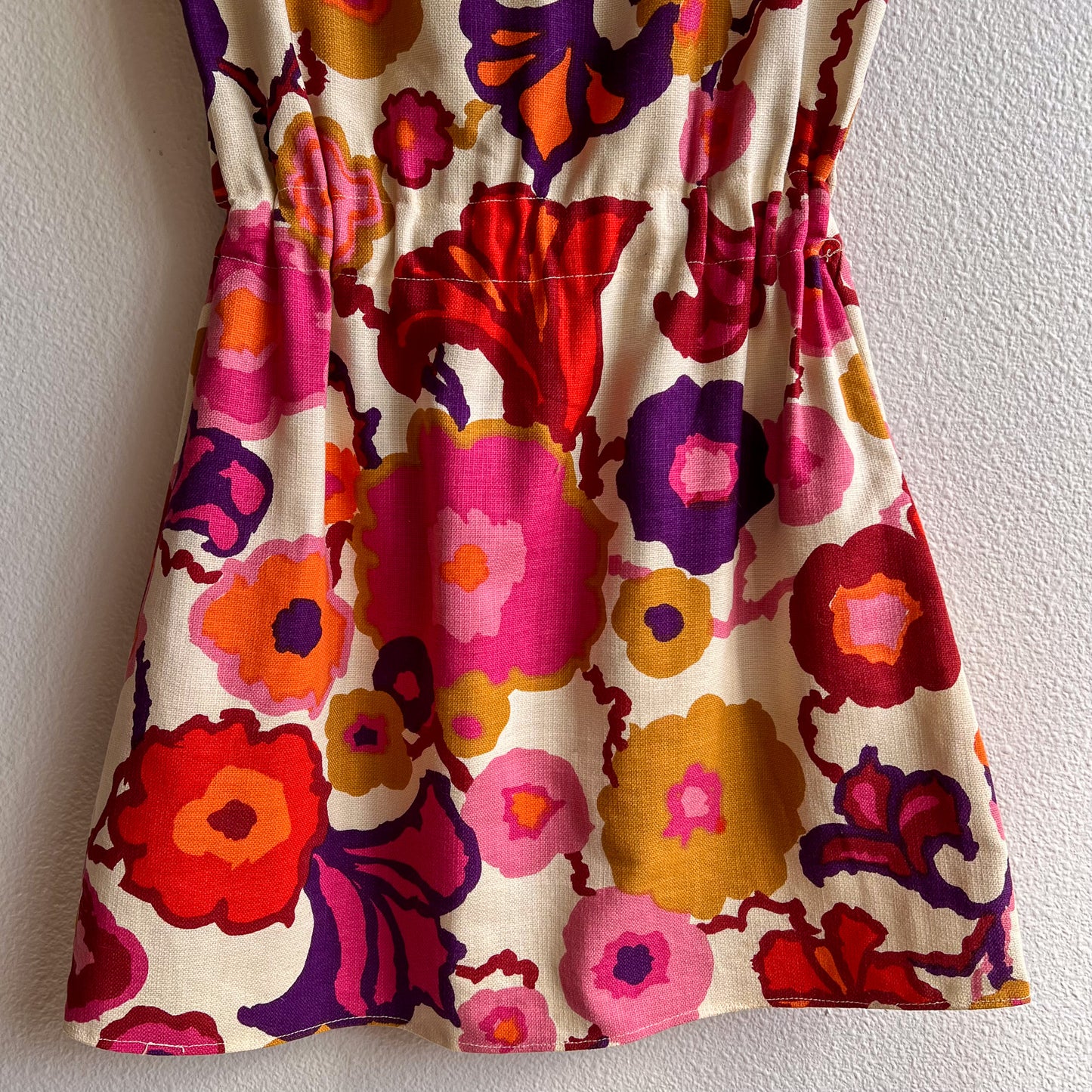 1960s Handmade Summer Dress With a Retro Floral Print (S/M)