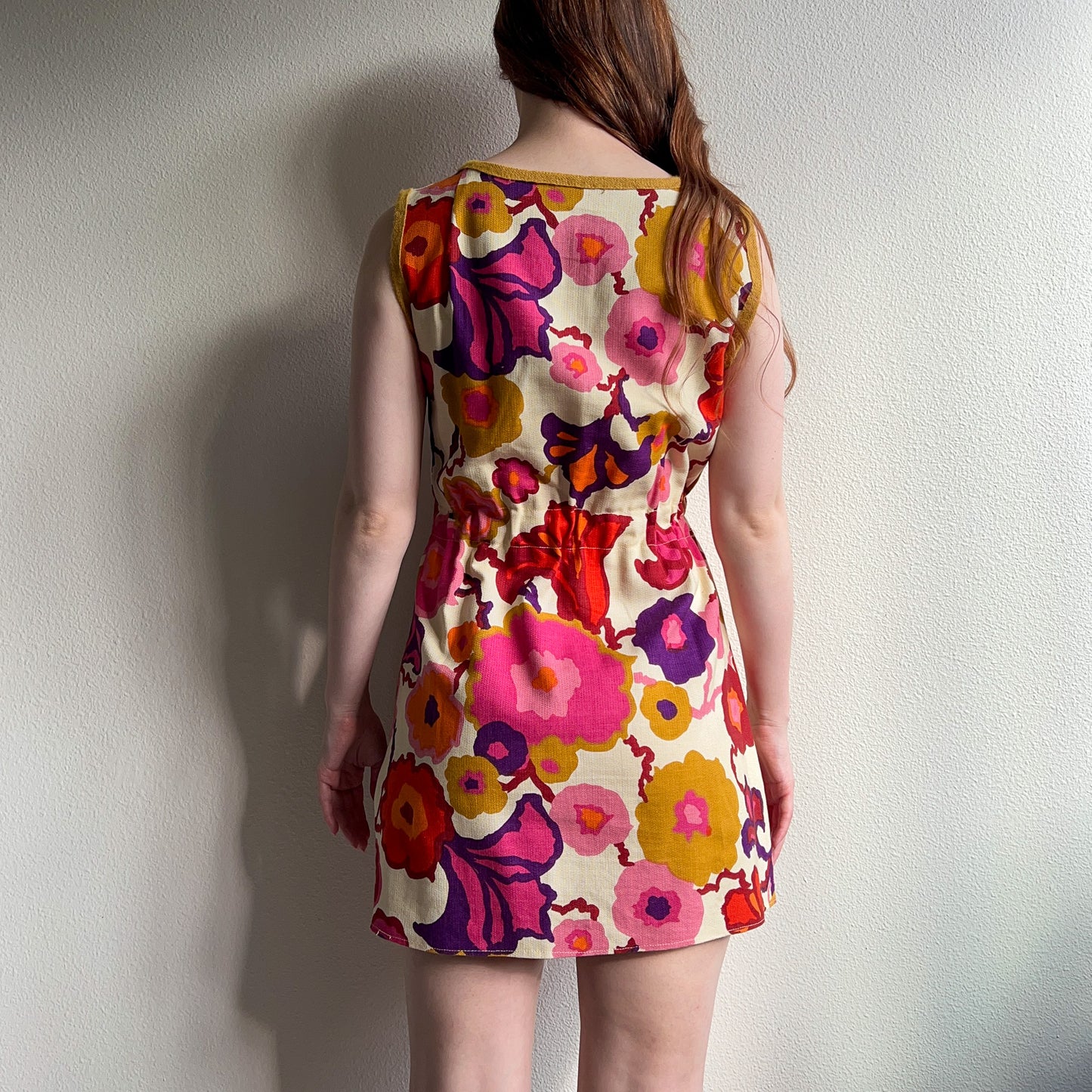 1960s Handmade Summer Dress With a Retro Floral Print (S/M)