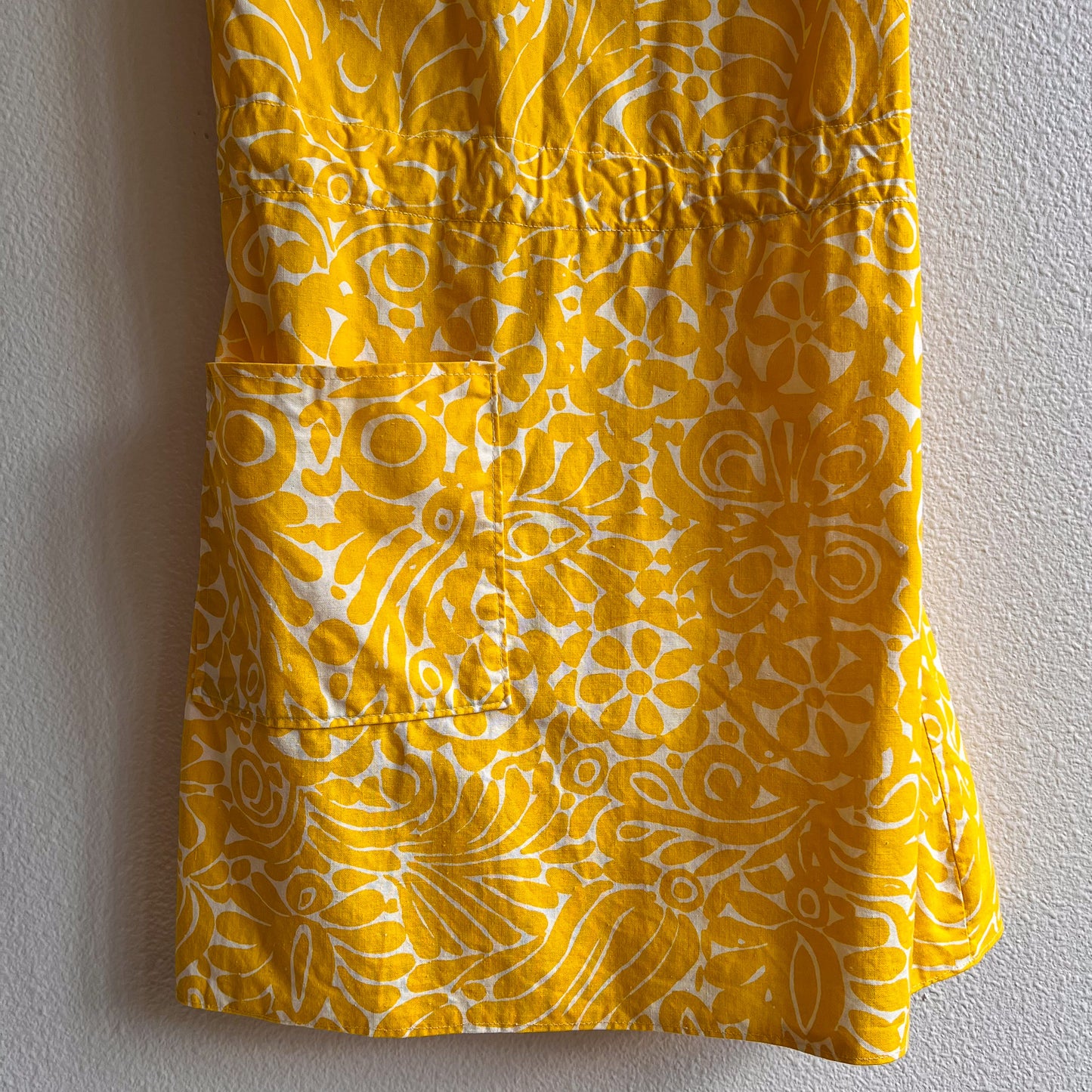 1960s Handmade Yellow Summer Dress (M)