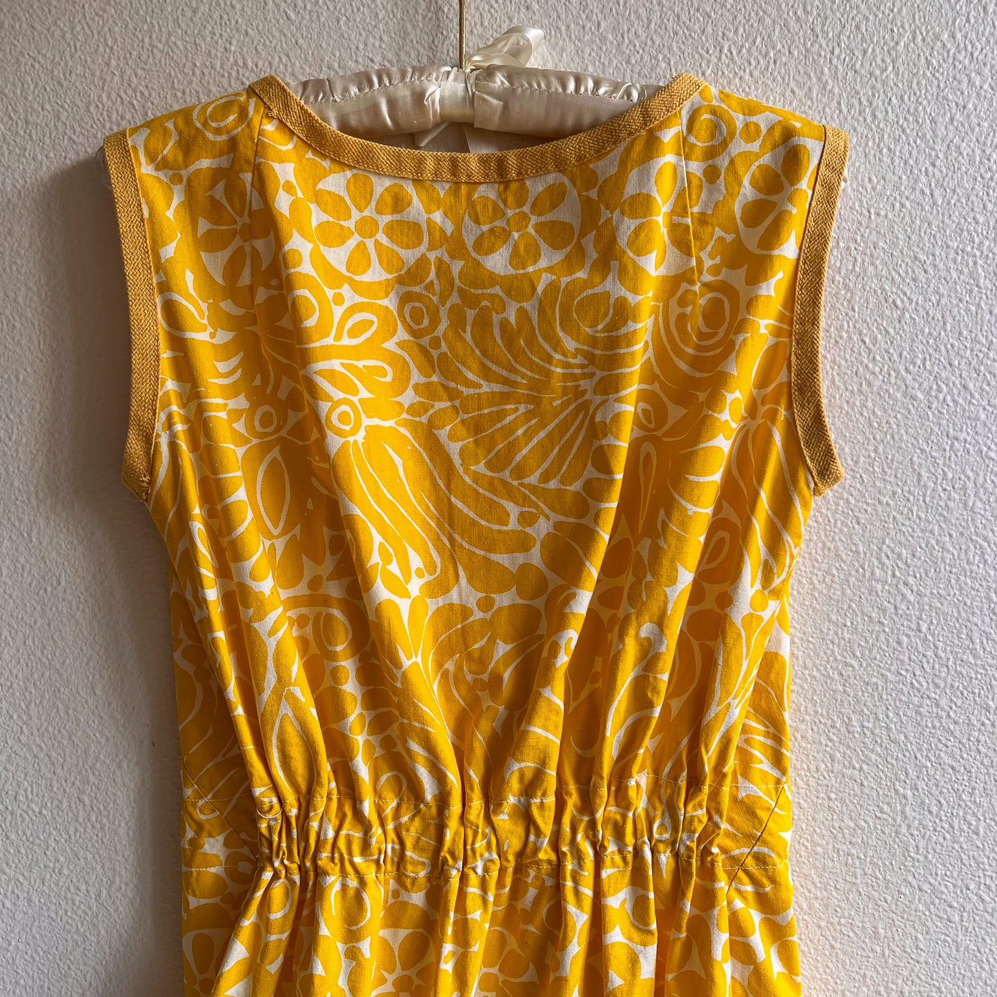 1960s Handmade Yellow Summer Dress (M)