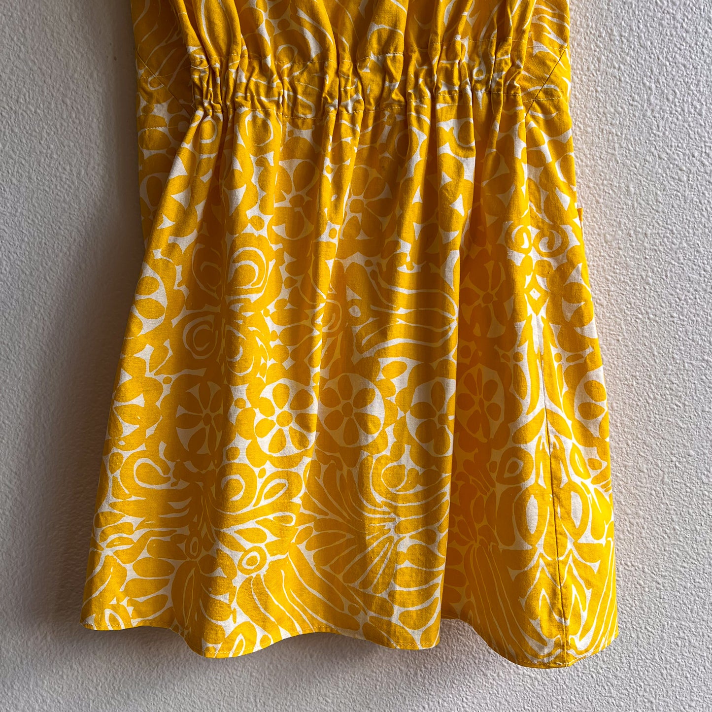 1960s Handmade Yellow Summer Dress (M)