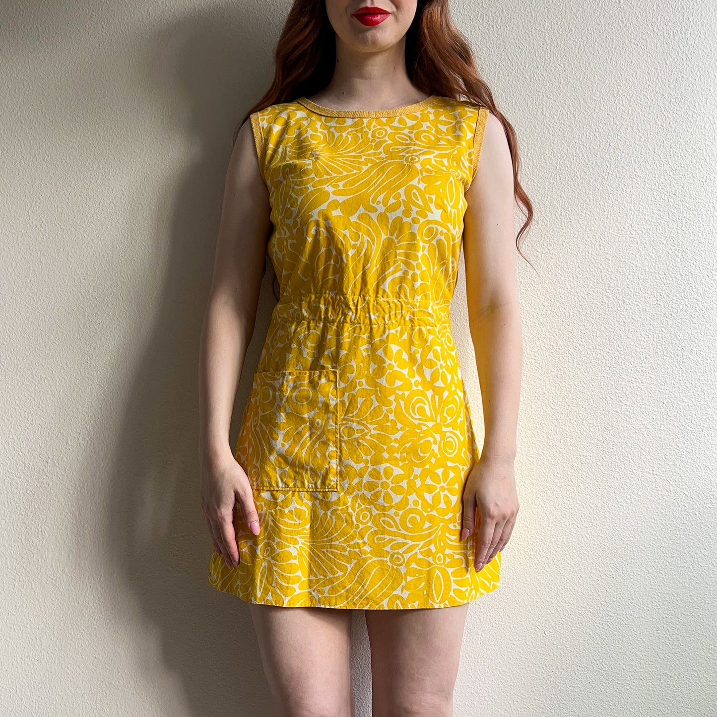 1960s Handmade Yellow Summer Dress (M)