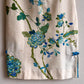1960s Ivory Belted Dress With Blue Flowers (M)