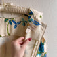 1960s Ivory Belted Dress With Blue Flowers (M)