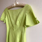 Darling 1960s Lime Green Cotton Gown With Bow (S)
