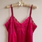 1960s Rich Magenta Slip Dress With Lace (M/L)