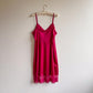 1960s Rich Magenta Slip Dress With Lace (M/L)