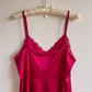 1960s Rich Magenta Slip Dress With Lace (M/L)