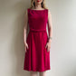Stunning 1960s Magenta Velvet Party Dress (M)