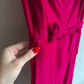 Stunning 1960s Magenta Velvet Party Dress (M)