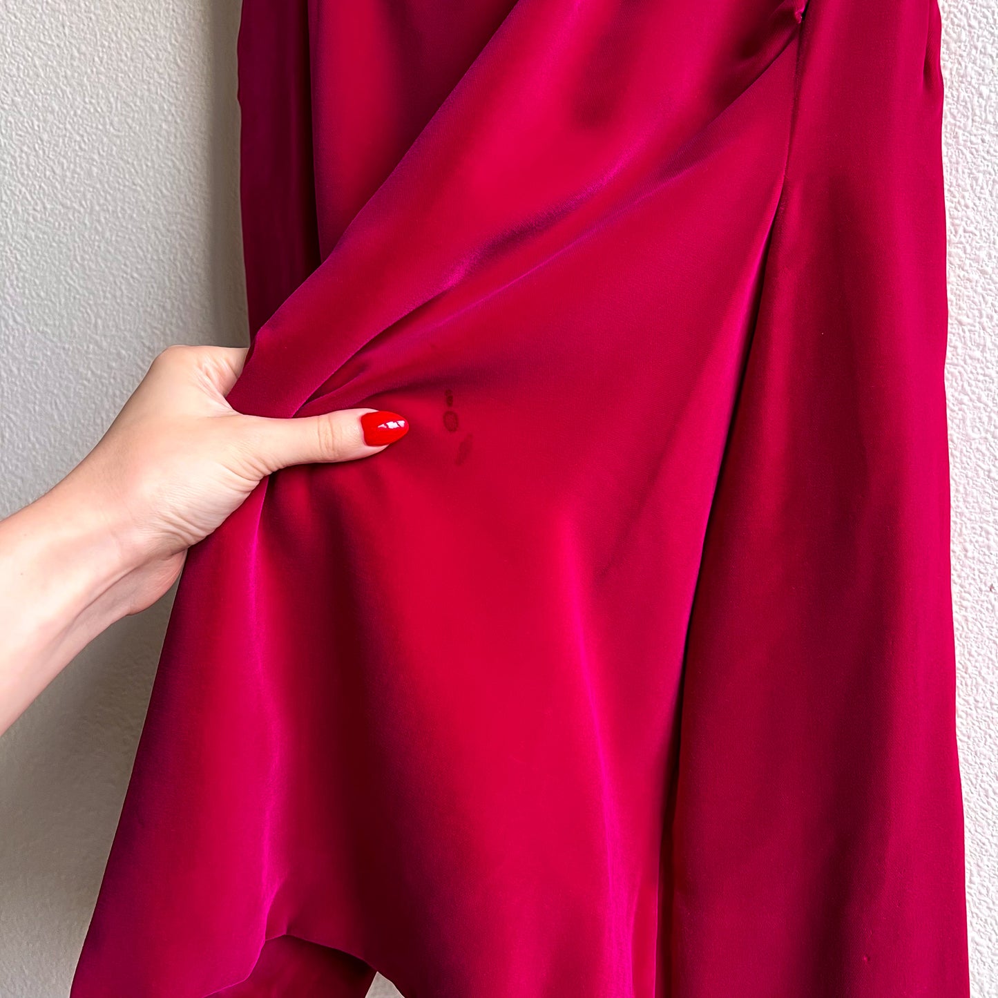 Stunning 1960s Magenta Velvet Party Dress (M)