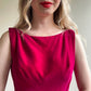 Stunning 1960s Magenta Velvet Party Dress (M)