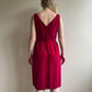 Stunning 1960s Magenta Velvet Party Dress (M)