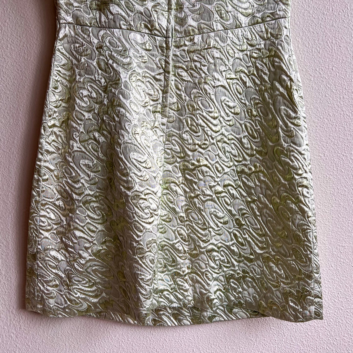 1960s Metallic Mint Dress and Coat Set (M/L)