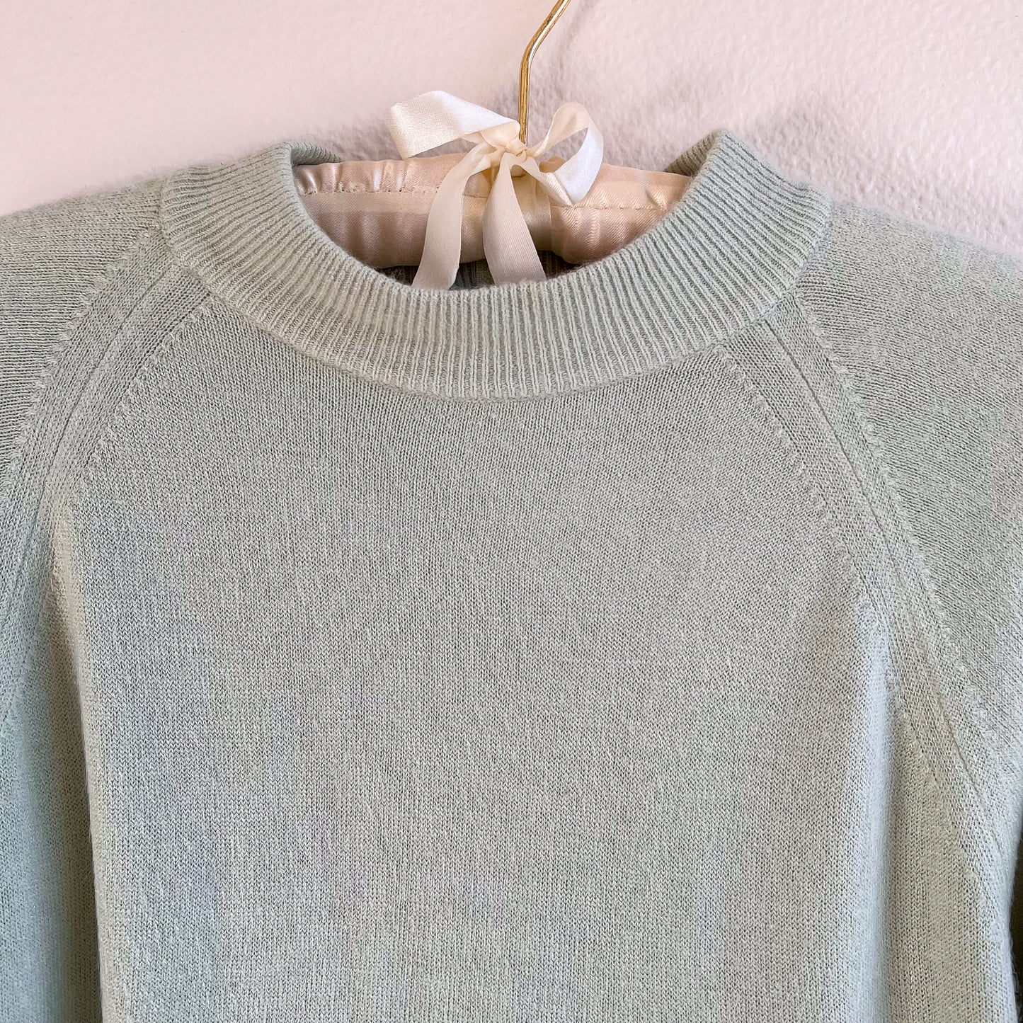 1960s Mint Knit Mock Neck Sweater (M/L)