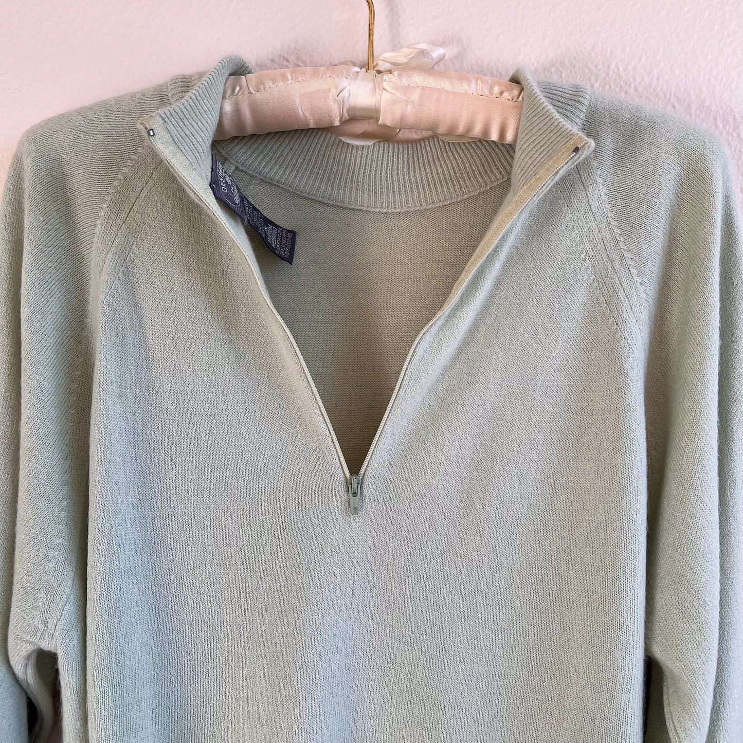1960s Mint Knit Mock Neck Sweater (M/L)