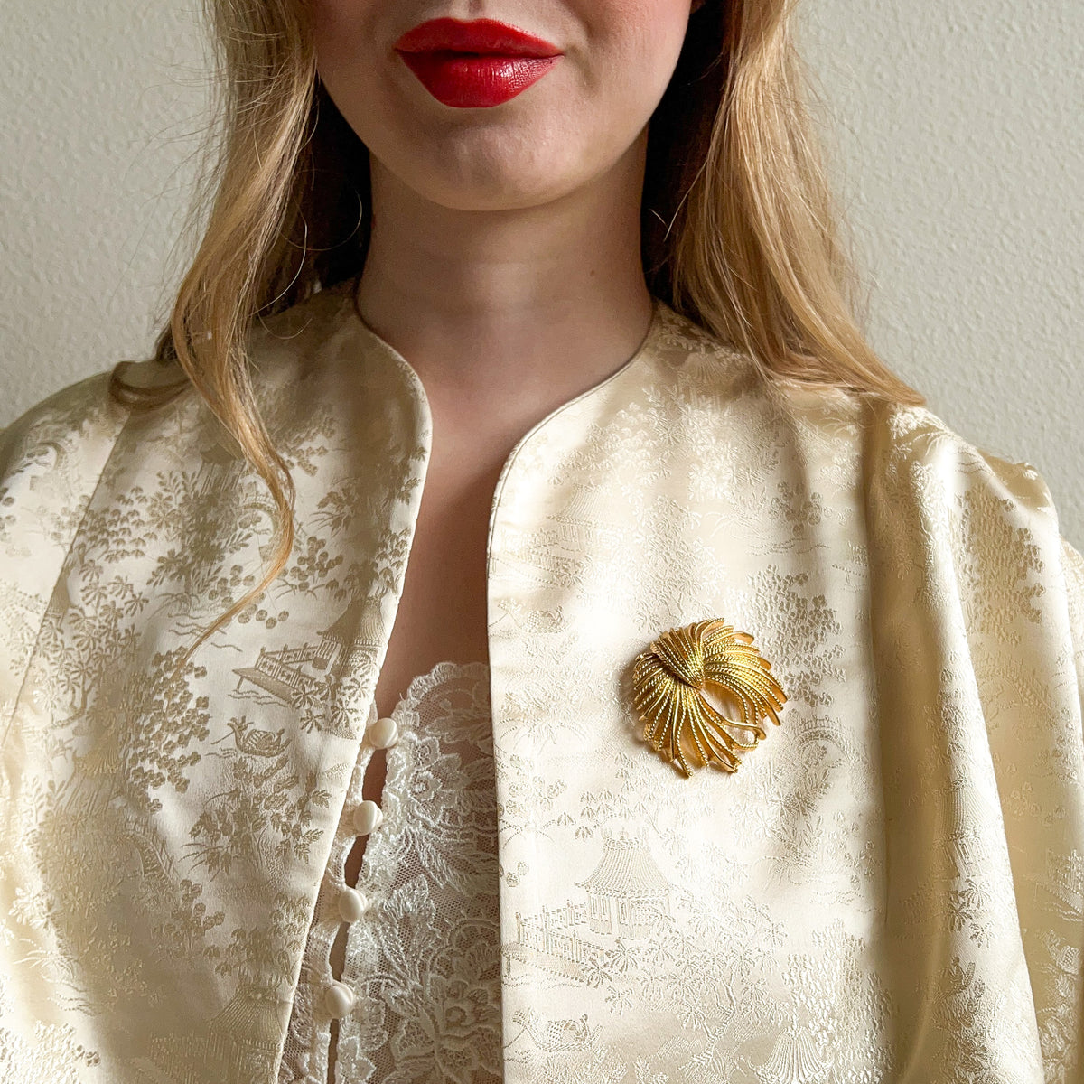 1960s Monet Gold-Tone Cordelia Brooch